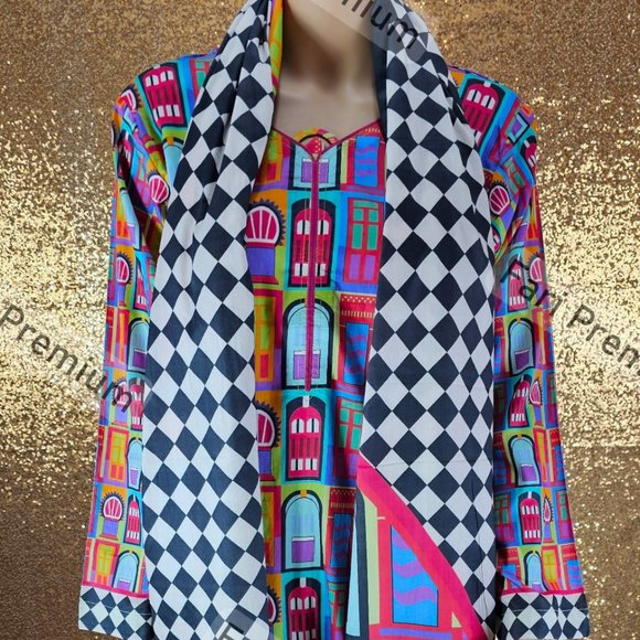 Asim Jofa 3PC Printed Lawn Cambric Cotton Shalwar Kameez Pakistani/Indian M, L - Picture 3 of 10